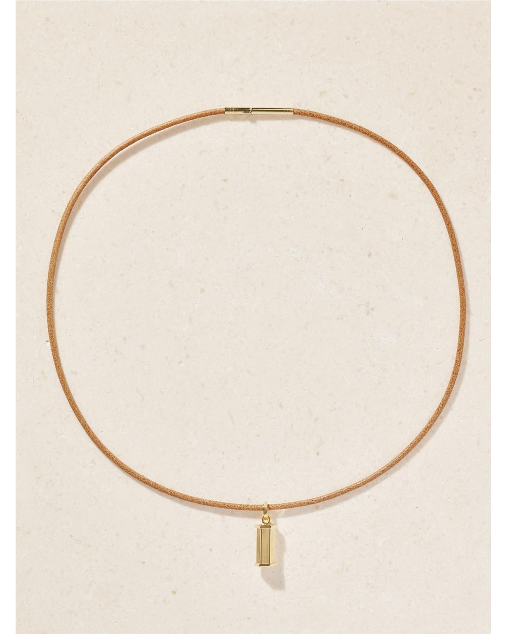 Marie Lichtenberg Natural Micro Weight 18-Karat And Leather Necklace