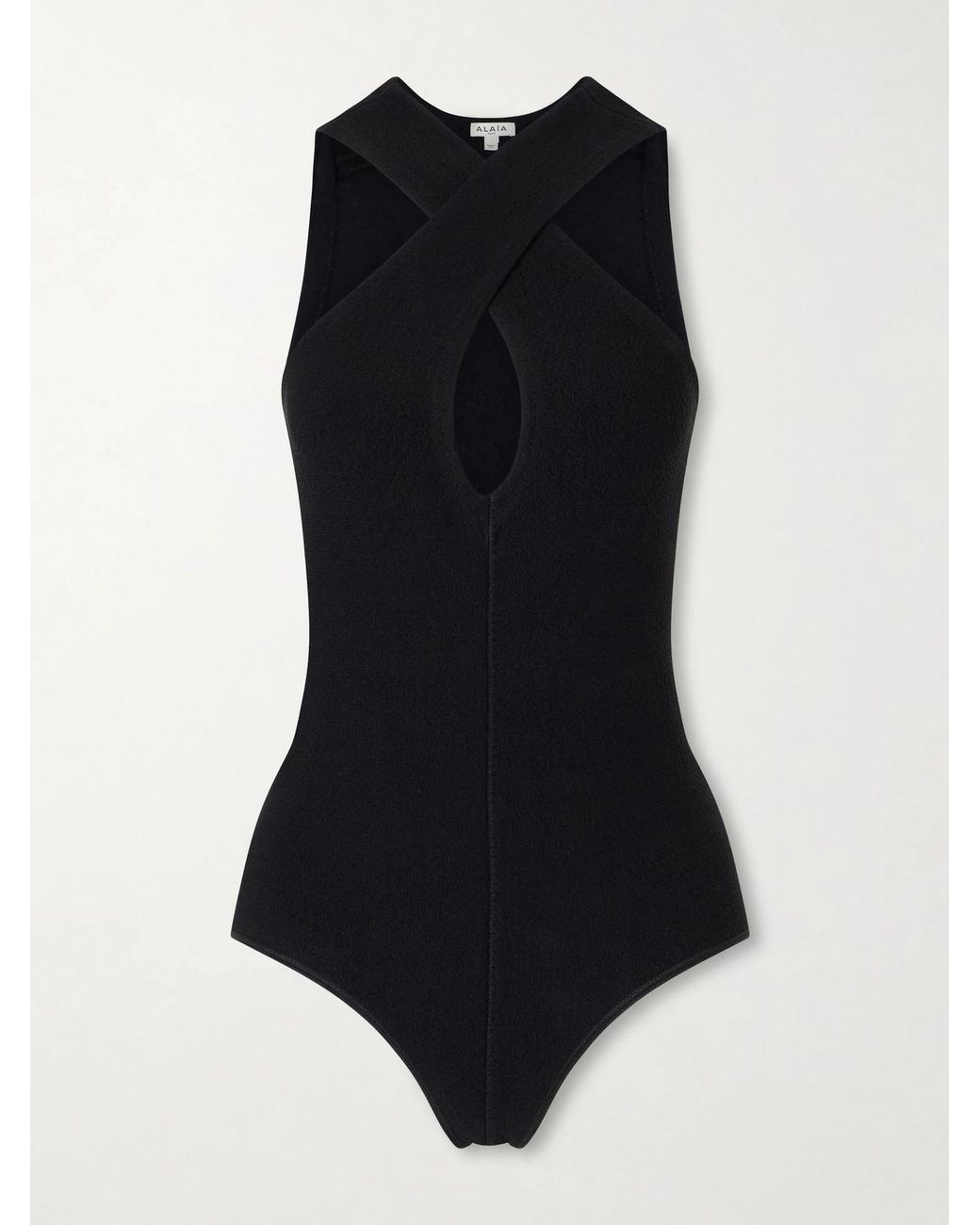 Alaïa Black Cross Body Compact Bodysuit