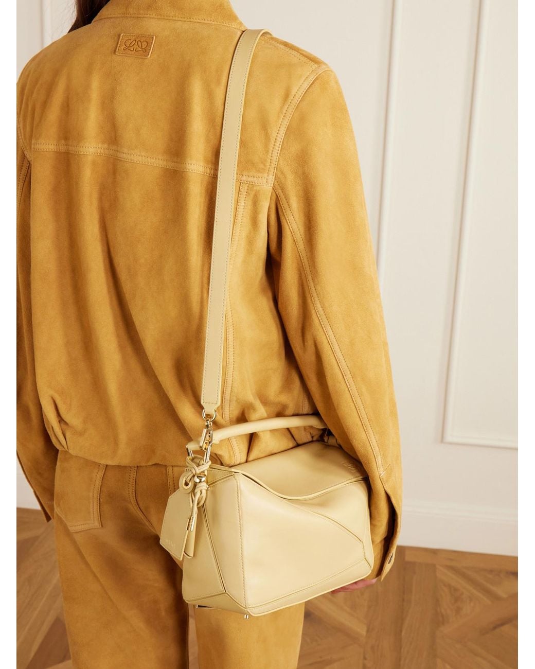 Loewe Metallic Featherlight Puzzle Small Textured-Leather Top-Handle Bag