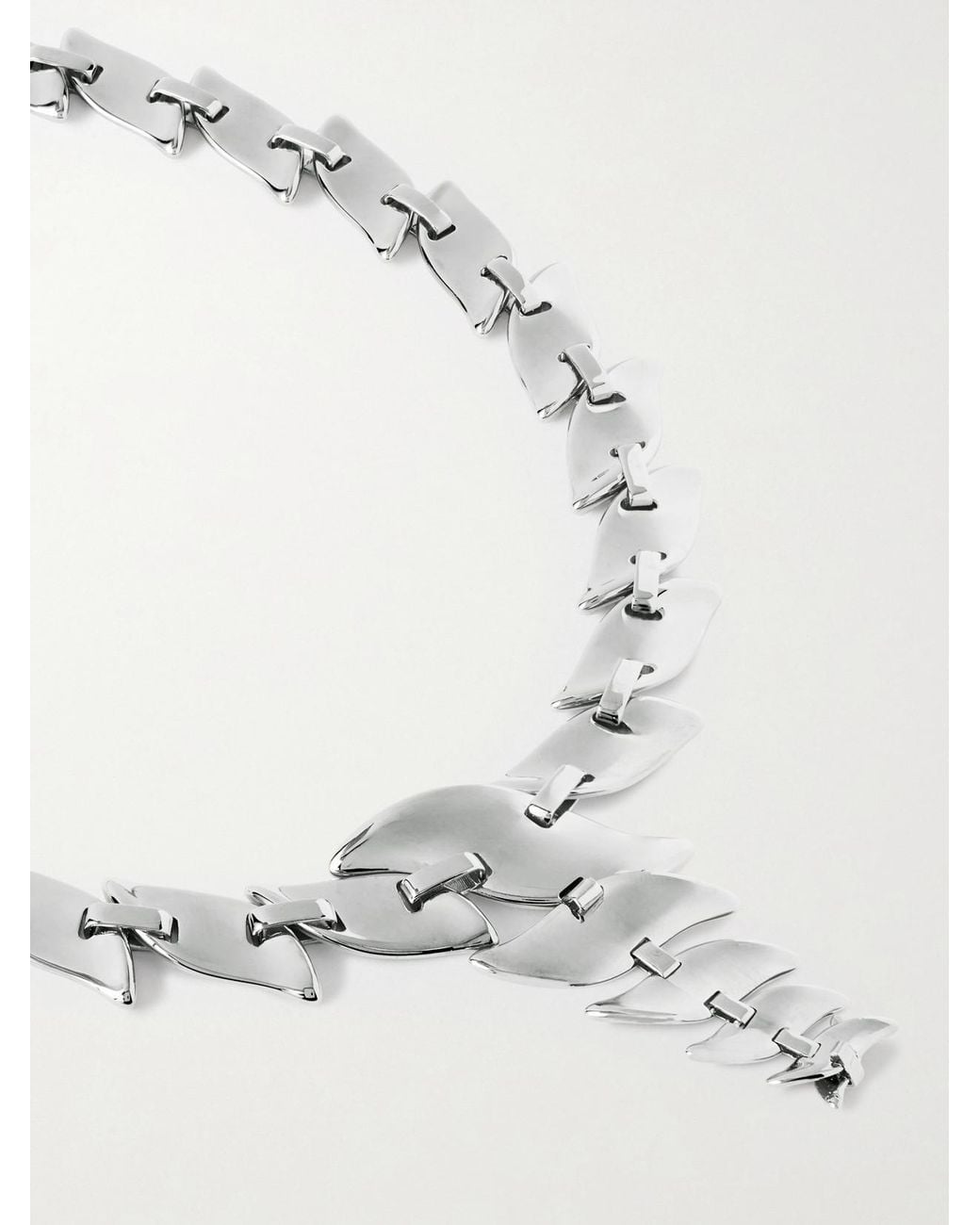 Khaite White Leaf-Tone Necklace