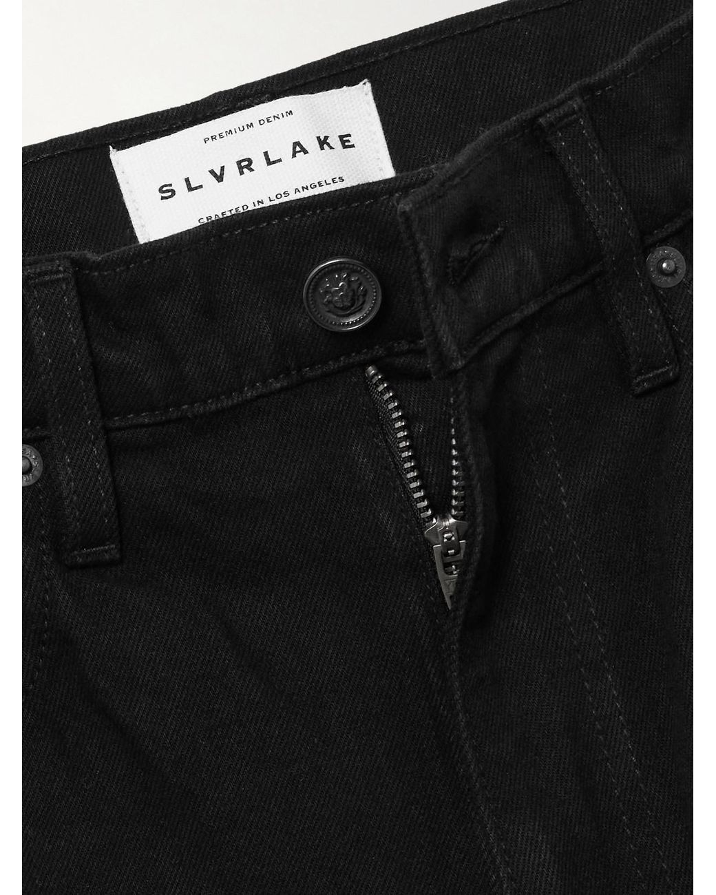 SLVRLAKE Denim Black London High-Rise Straight-Leg Jeans