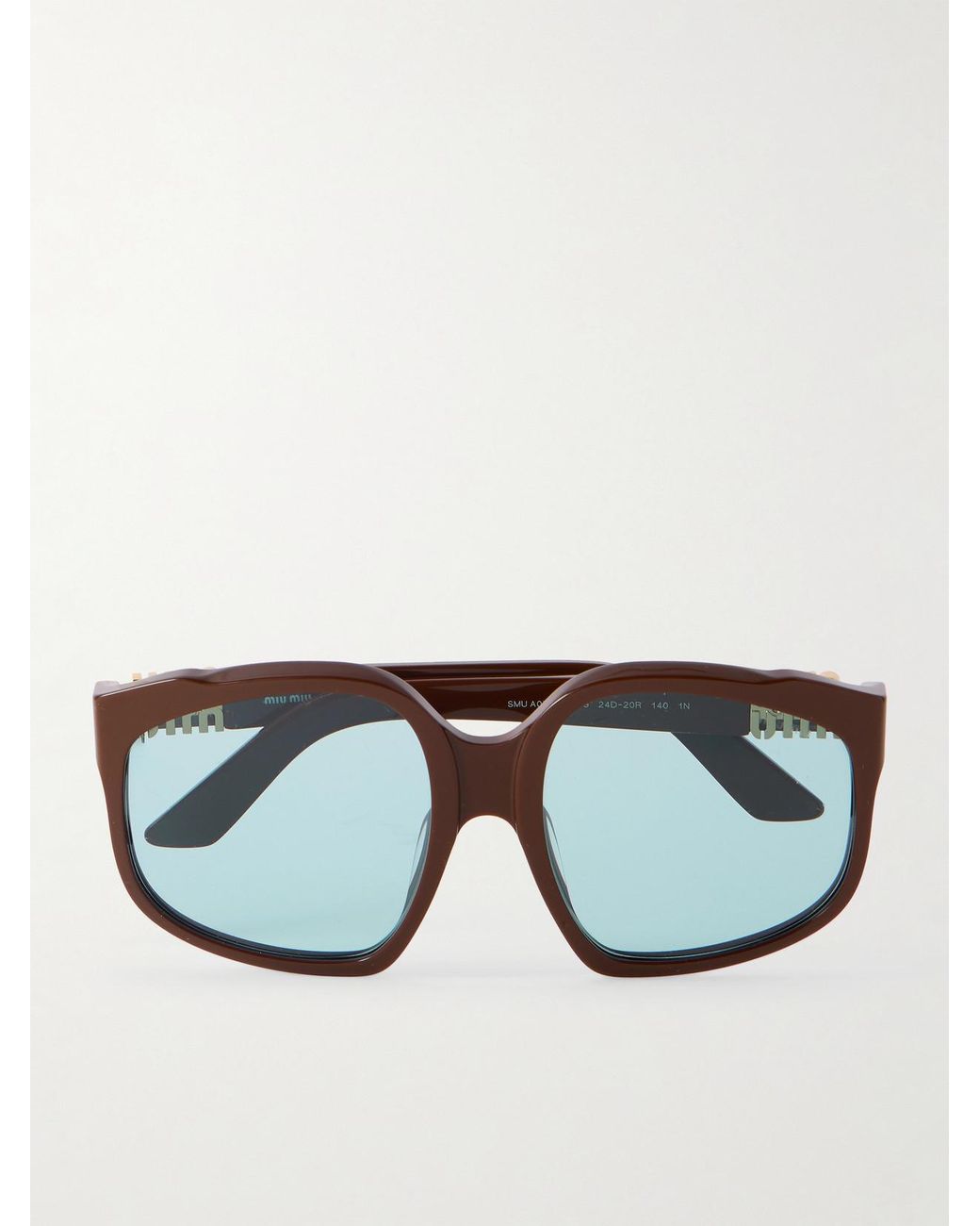 Miu Miu Brown Oversized Square-Frame Acetate Sunglasses