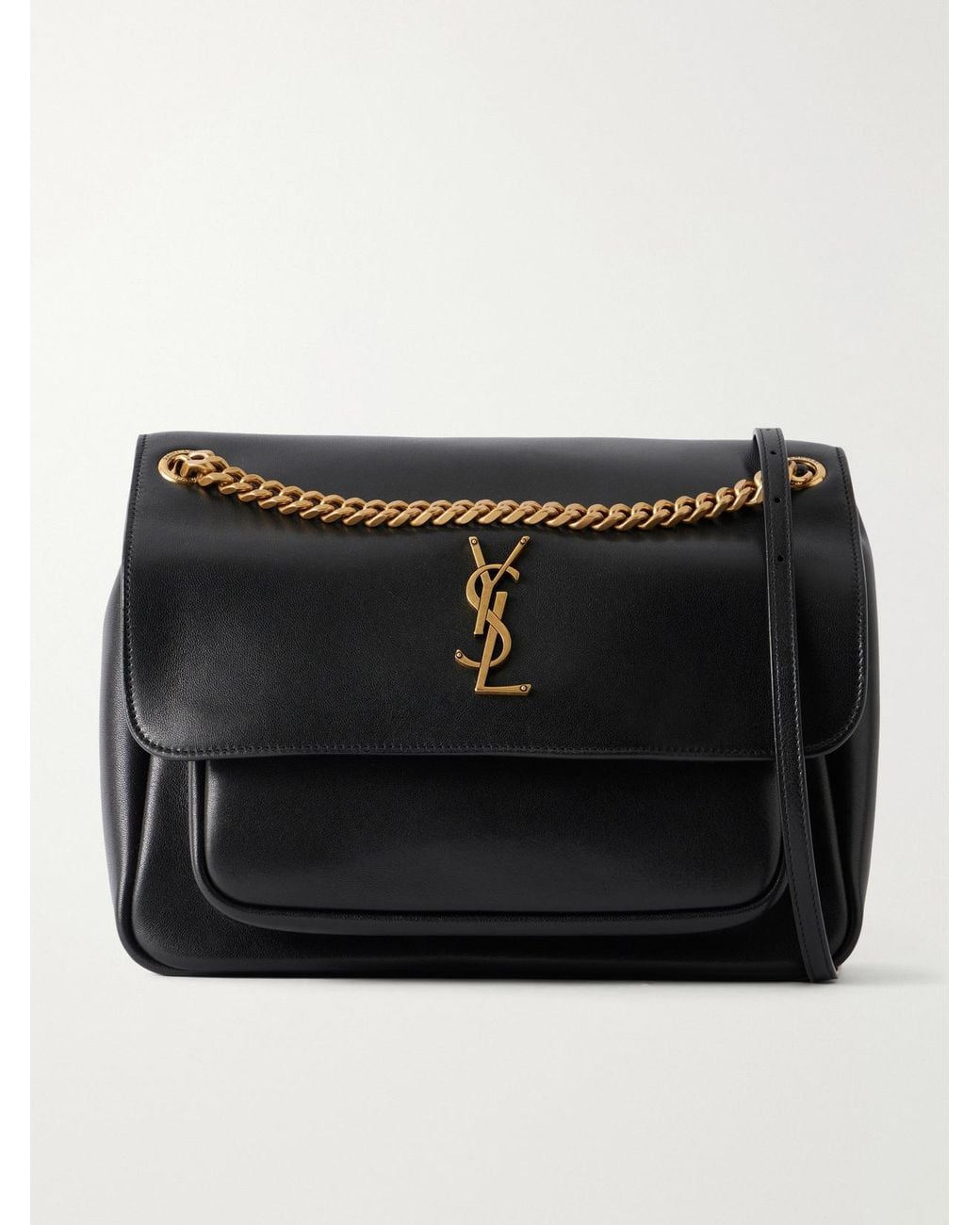 Saint Laurent Black Niki Medium Cassandre-Embellished Leather Shoulder Bag