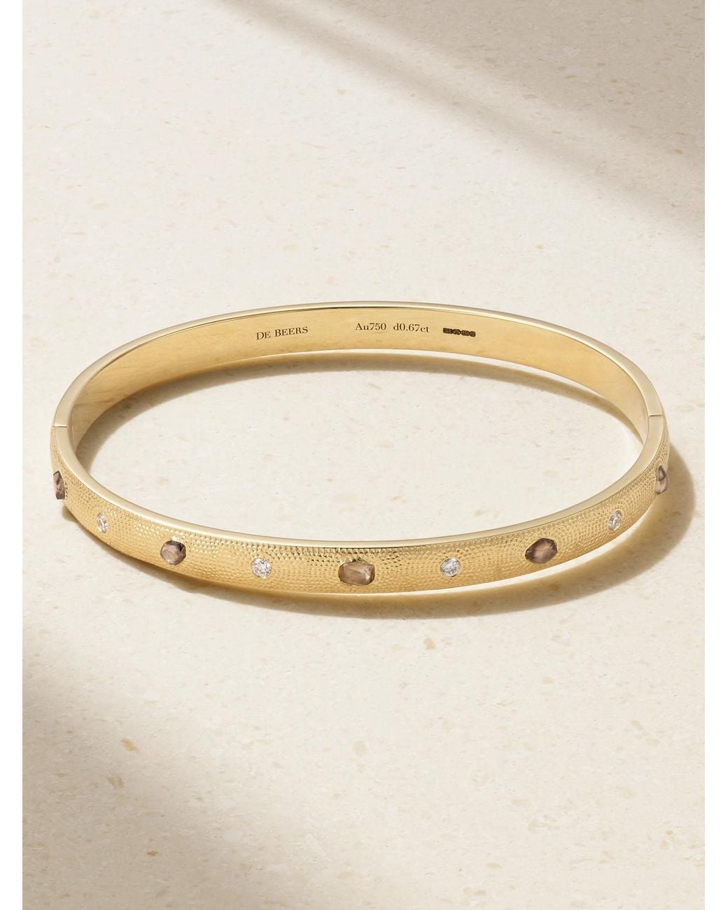 De Beers London Natural Talisman 18-Karat Diamond Bangle