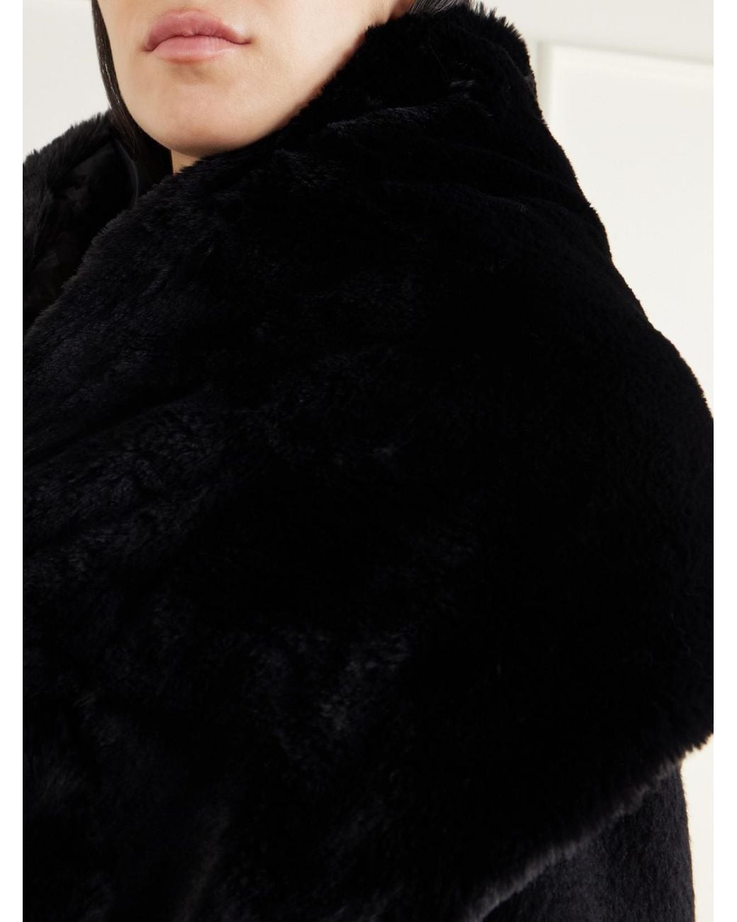 Max Mara Black Piacere Quilted Shell-Trimmed Plush Scarf