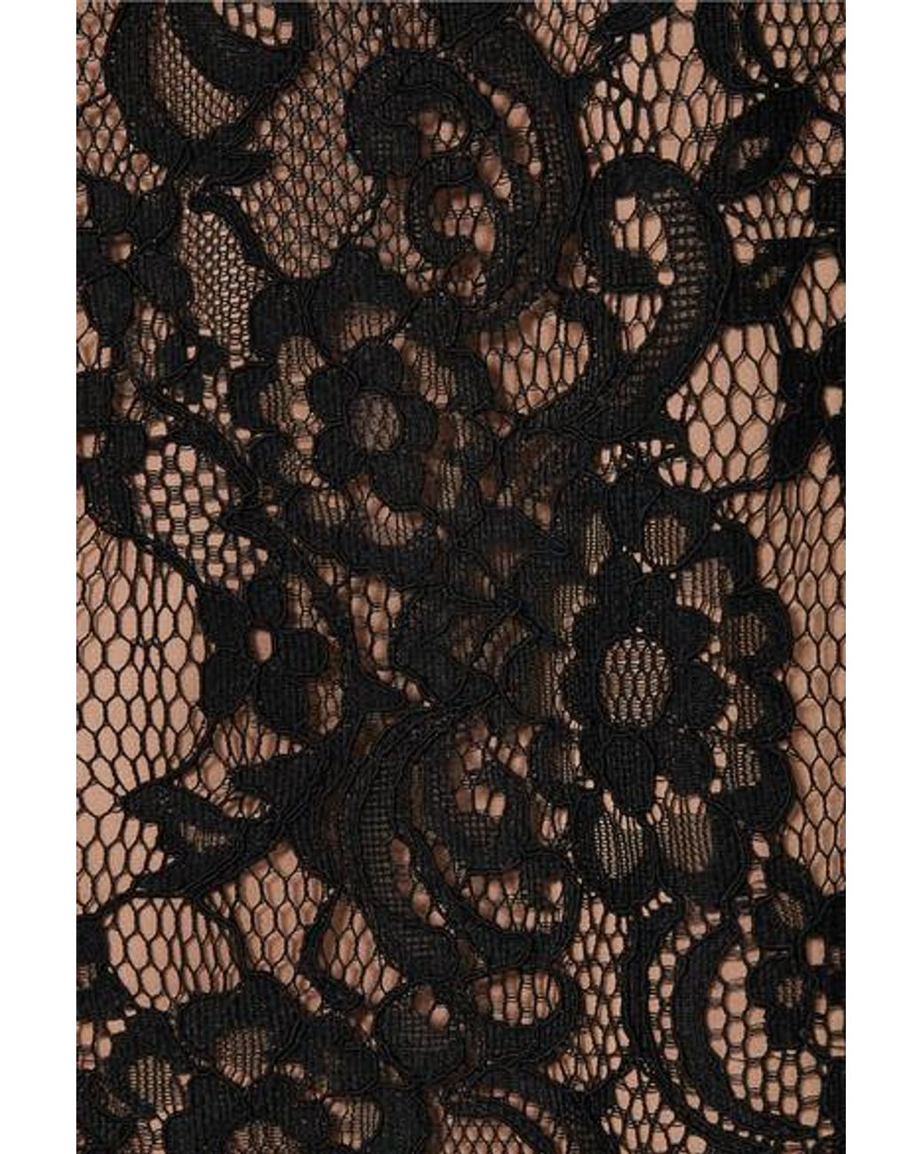 Rasario Lace Mini Dress in Black | Lyst