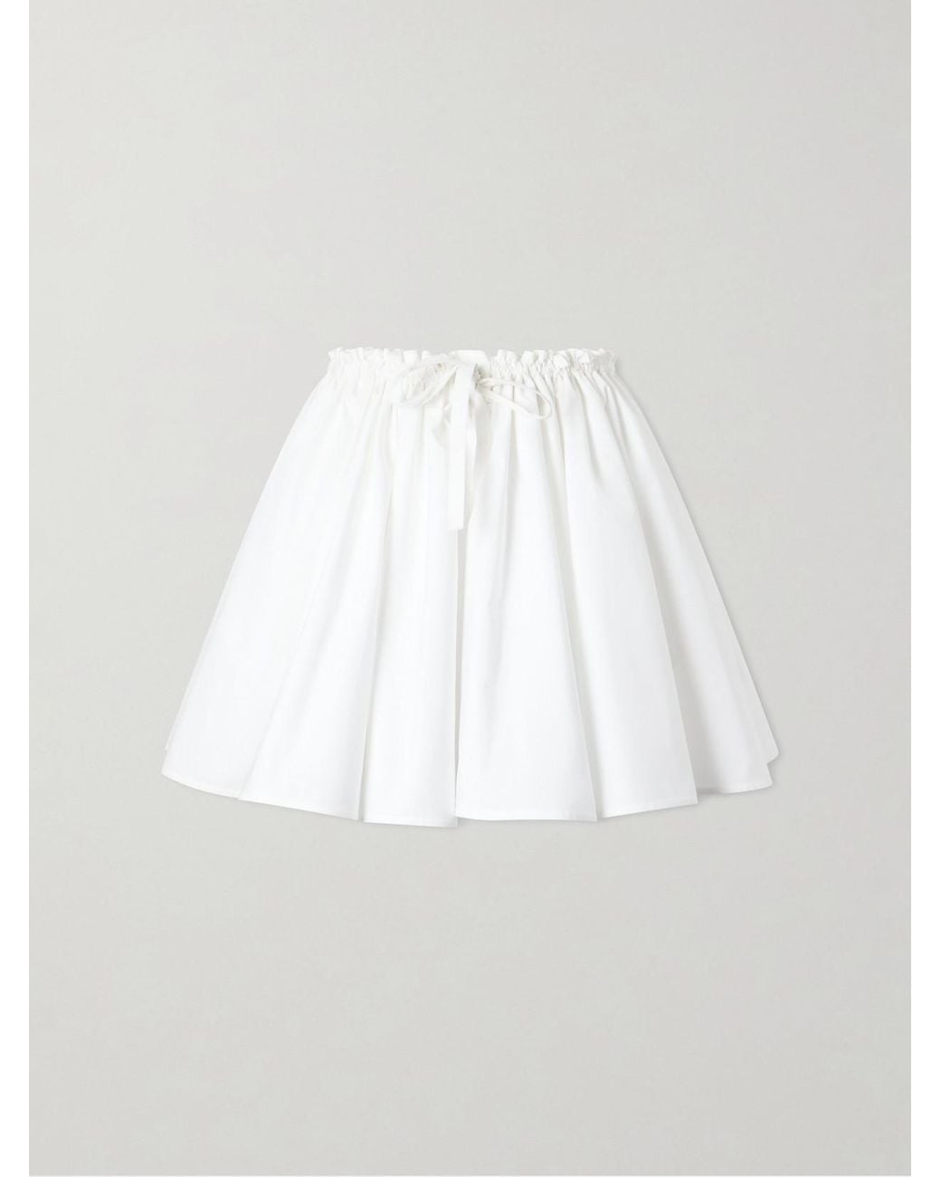 Givenchy White Pleated Cotton Mini Skirt