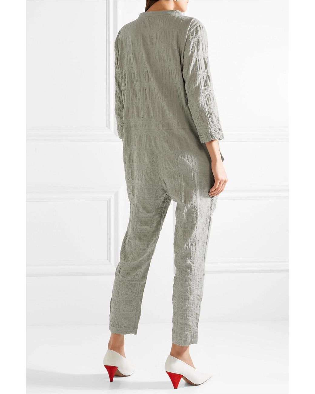 Crinkled Cotton-blend Gauze Jumpsuit 