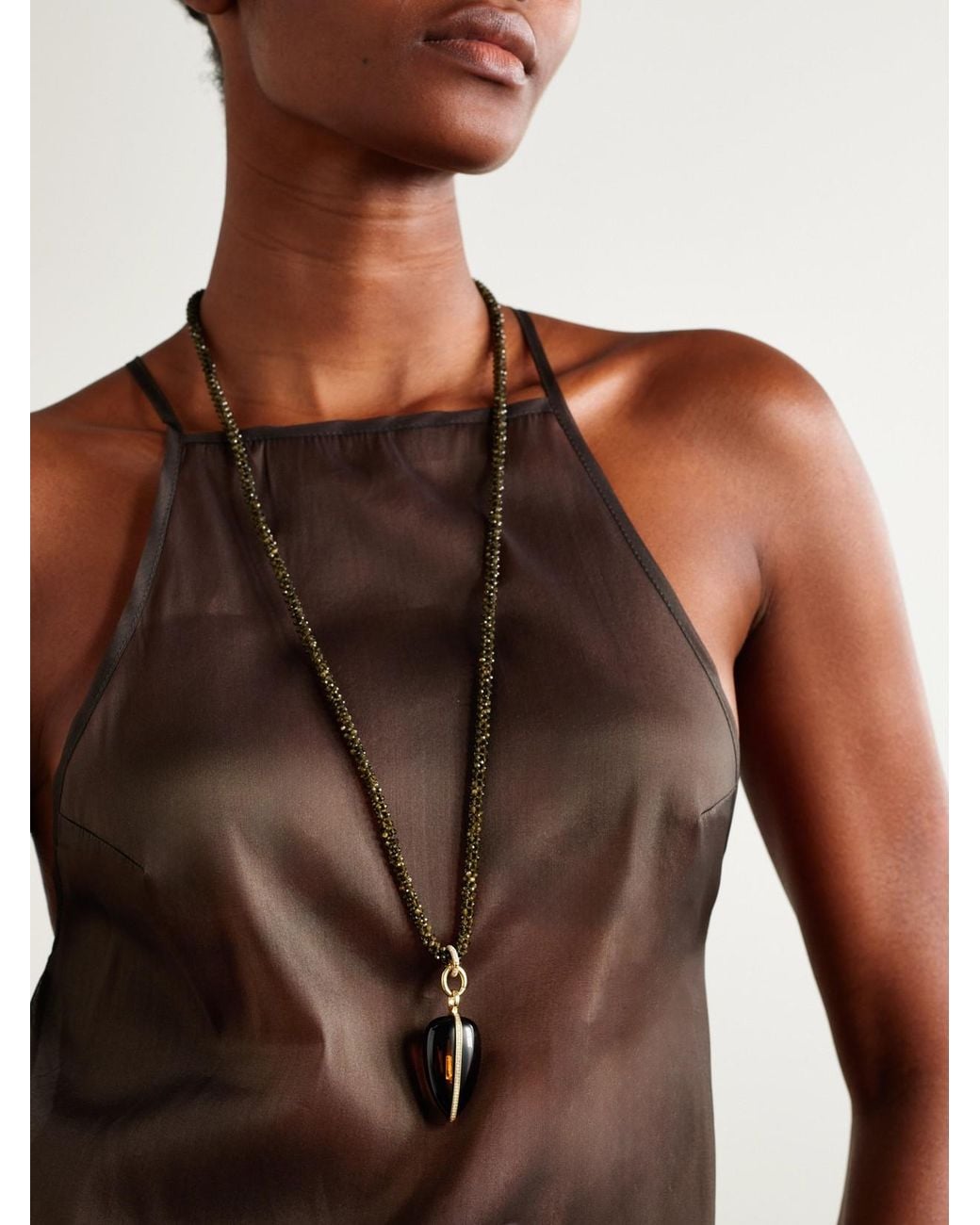 BY PARIAH Natural The Lumina Strand 14-Karat Recycled Quartz And Diamond Necklace