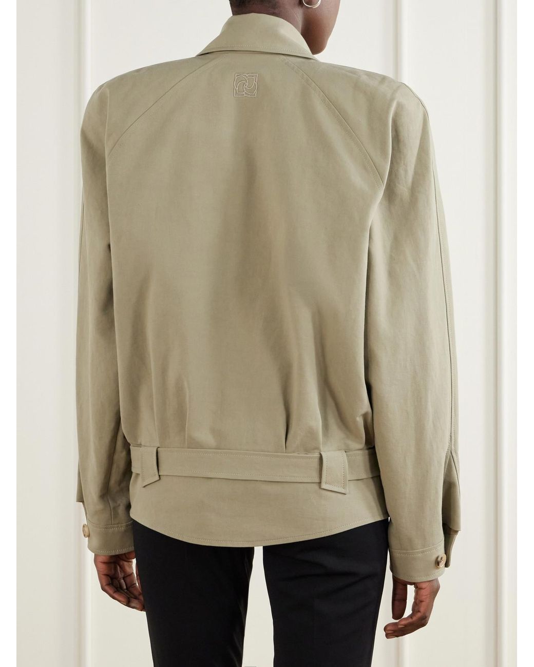 Magda Butrym Natural Belted Cotton-Gabardine Jacket
