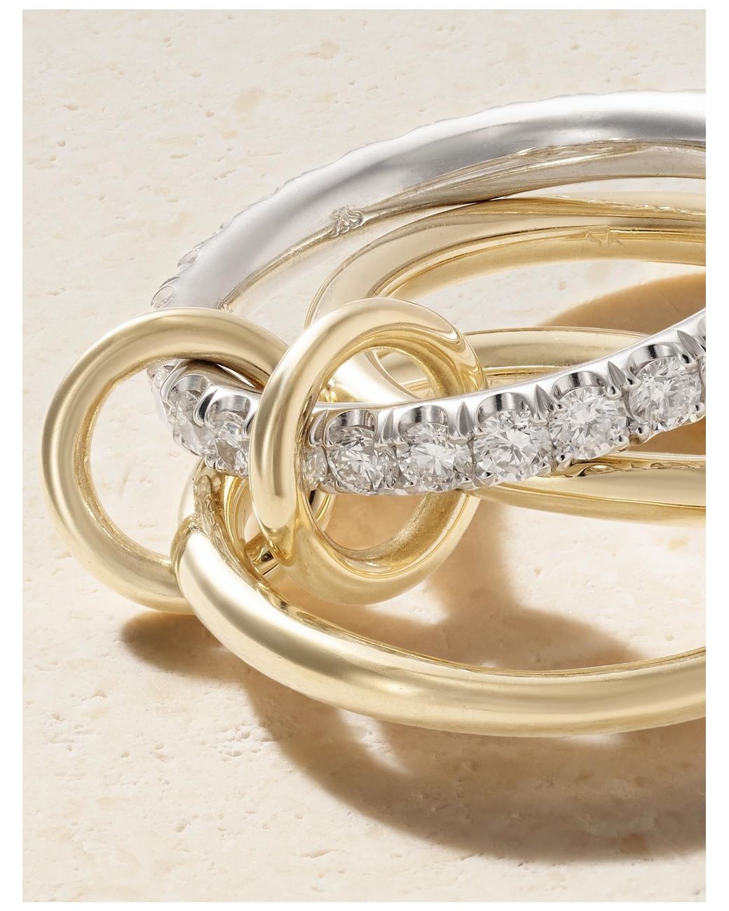 Spinelli Kilcollin Natural Eros Set Of Three 18-Karat And Diamond Rings