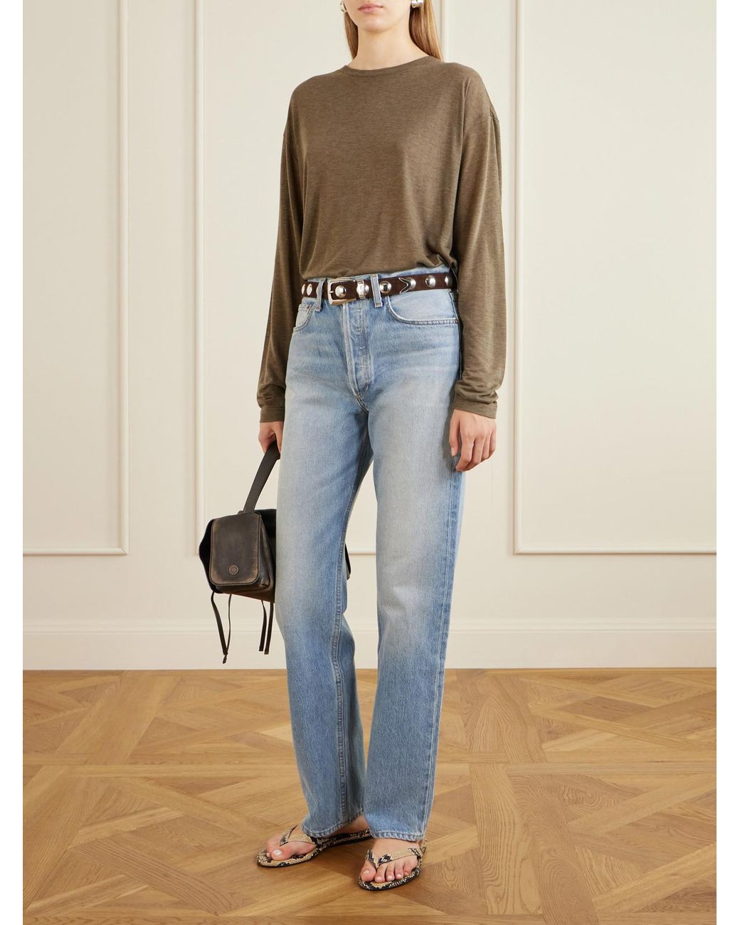 Agolde Blue Kelly High-Rise Straight-Leg Jeans