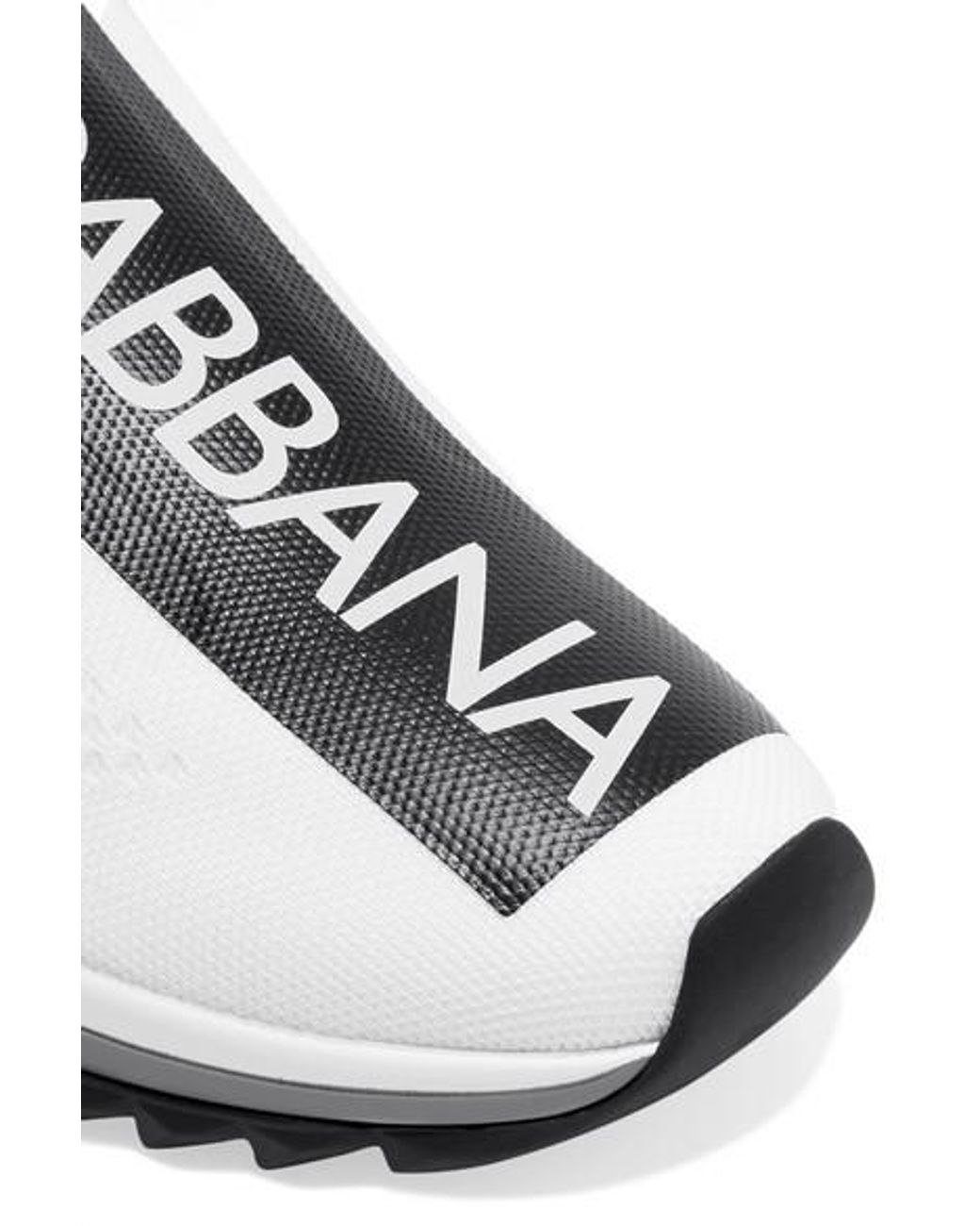 Dolce & Gabbana Stretch Jersey Sorrento Sneakers With Logo in White | Lyst