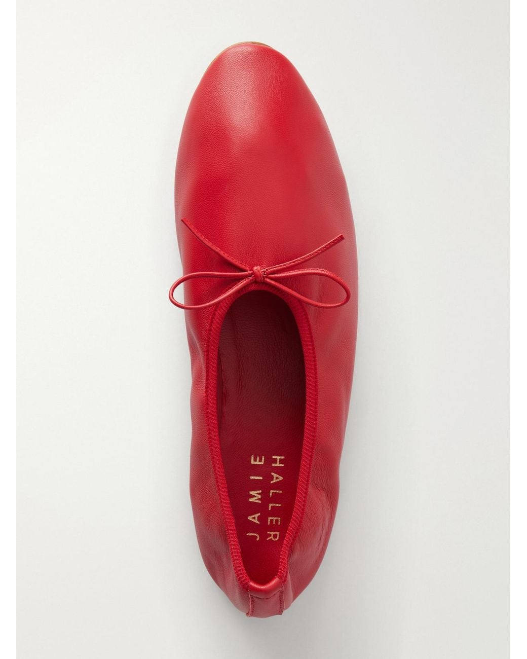 Jamie Haller Red The High Vamp Leather Ballet Flats