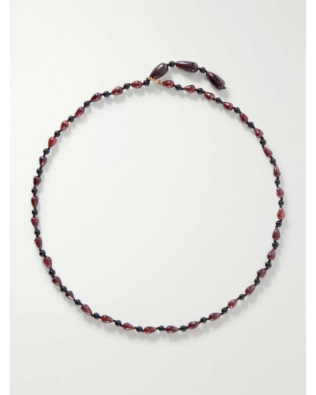 Loren Stewart Natural Sable 14-Karat Garnet And Agate Necklace