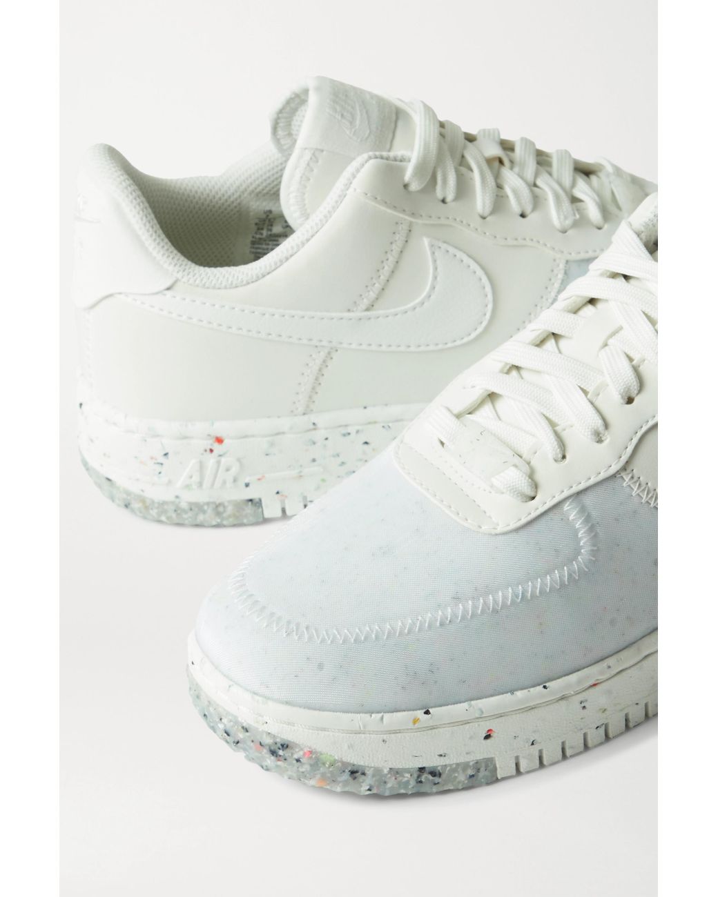 social Serafín marca Nike Air Force 1 Crater Faux Leather And Mesh Sneakers in White | Lyst