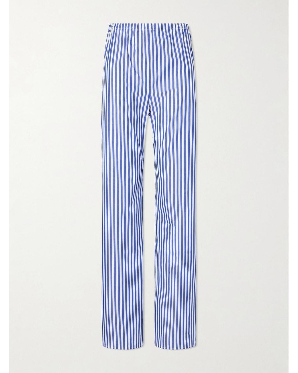 La Ligne Blue Striped Cotton Pants
