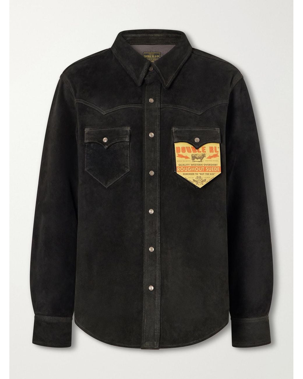 RRL Black Willett Paneled Suede Jacket