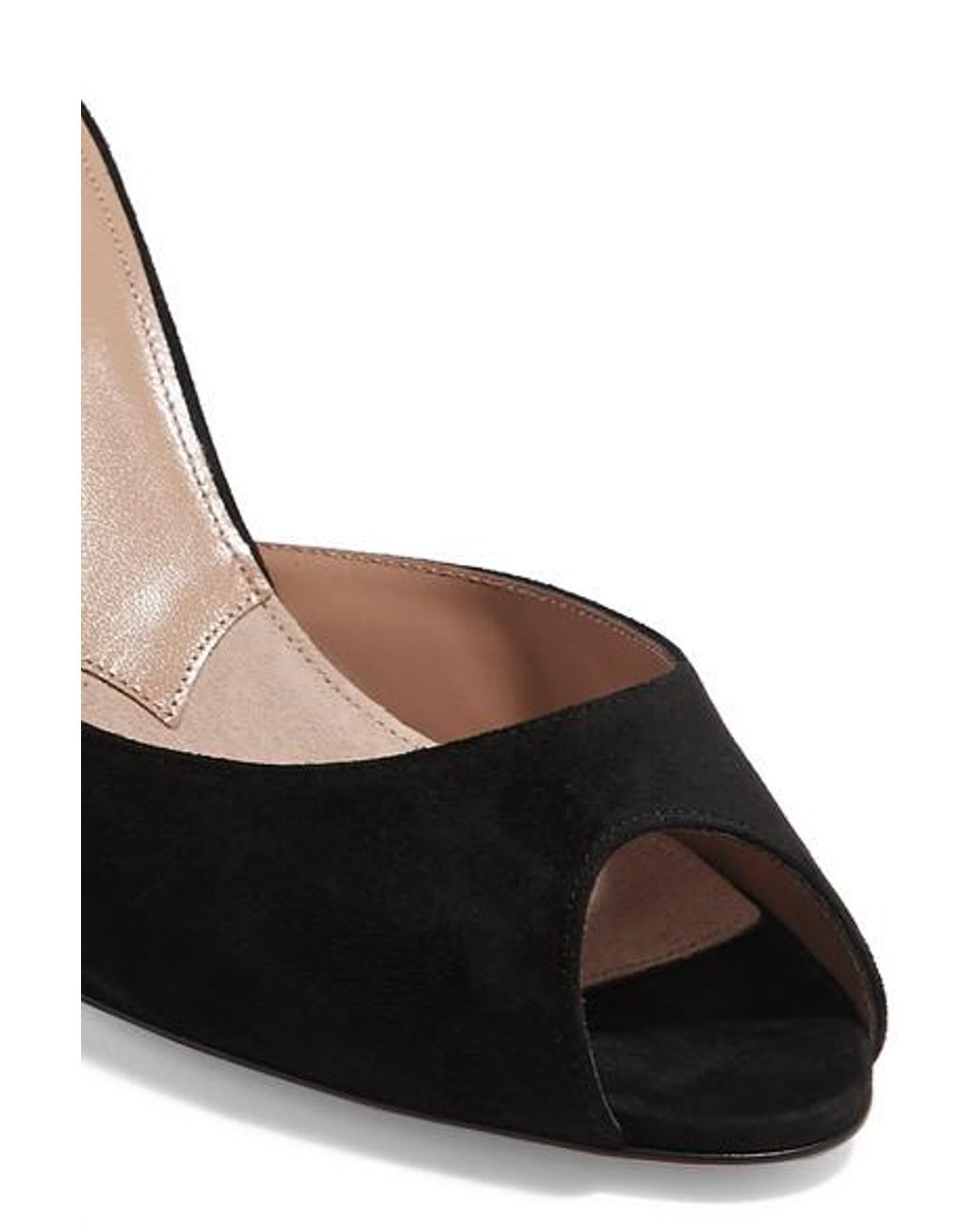 Aquazzura Samantha 85 Suede Mules in Black Lyst