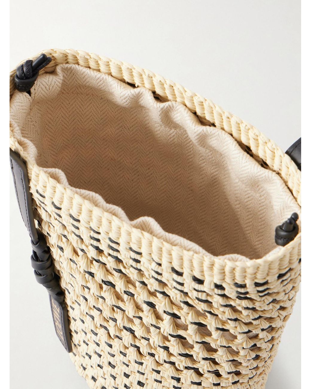 Loewe Natural Paula's Ibiza Braid Leather-Trimmed Raffia Shoulder Bag