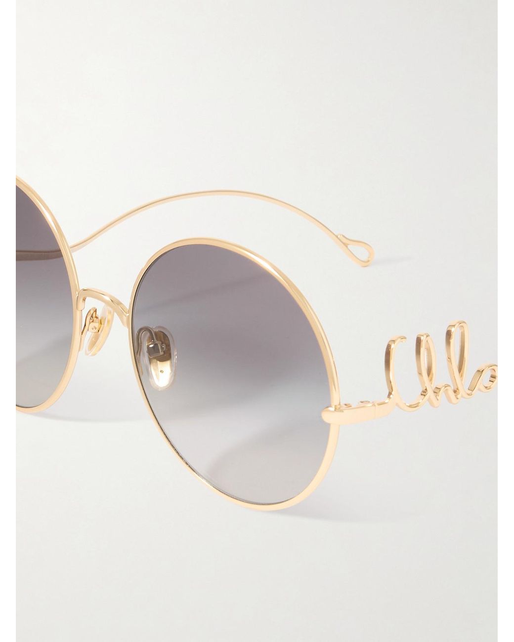 Chloé Metallic Iconic Round-Frame-Tone Sunglasses