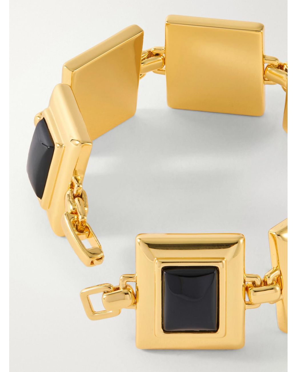 DEHANCHE Metallic Plated Onyx Tennis Bracelet