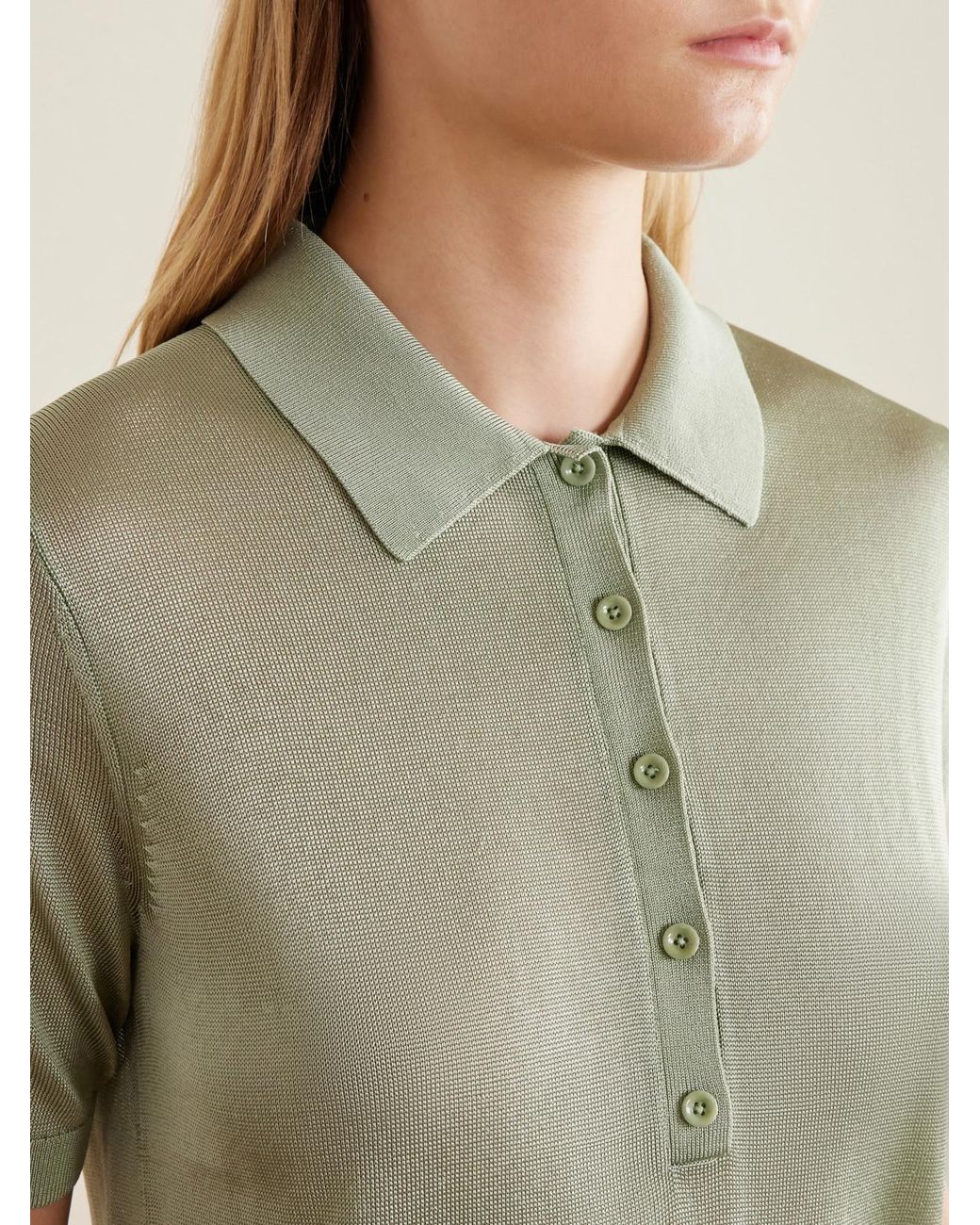 Theory Green Piqué Polo T-Shirt