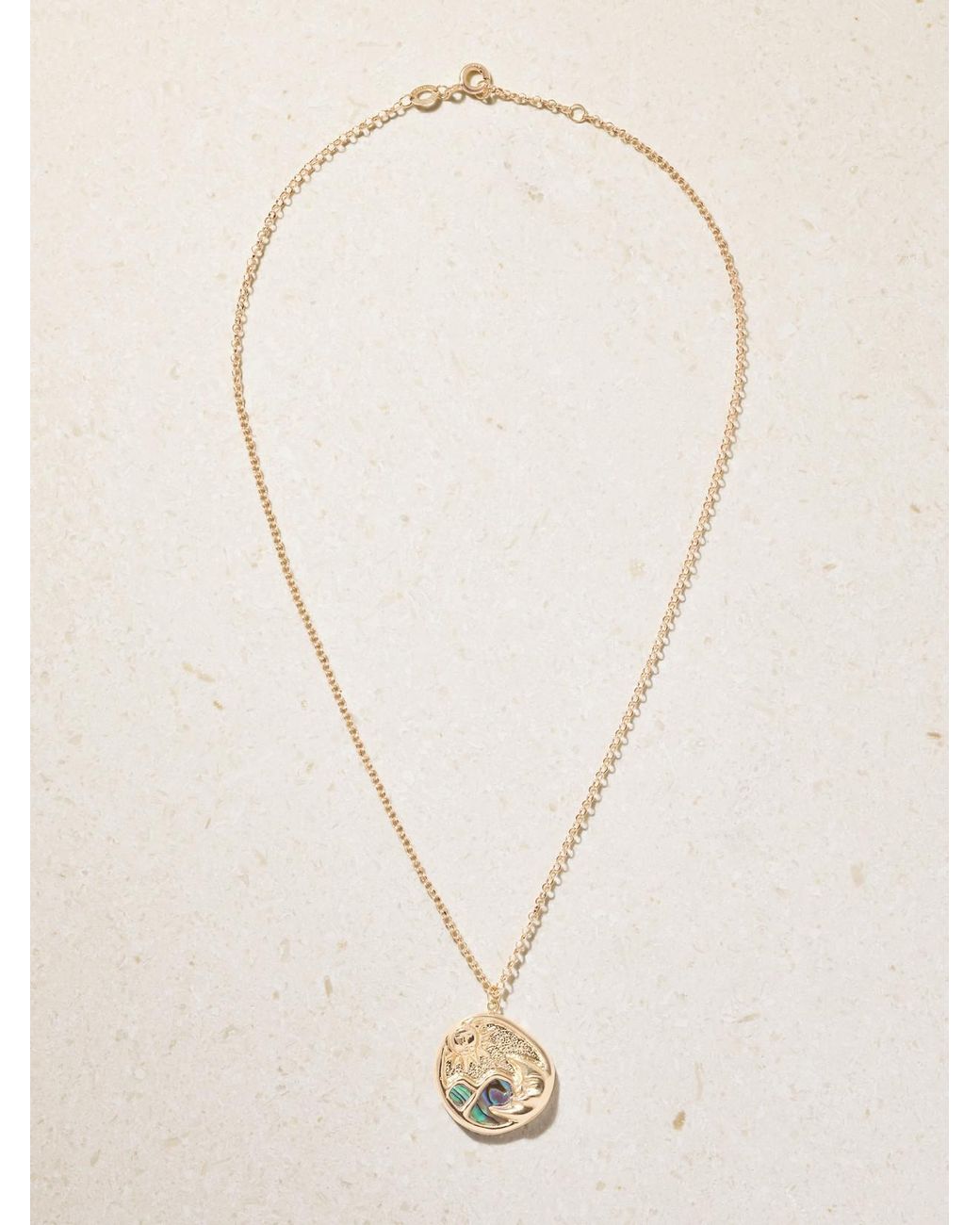 L'Atelier Nawbar Natural Eternal Sunrise 18-Karat And Abalone Necklace