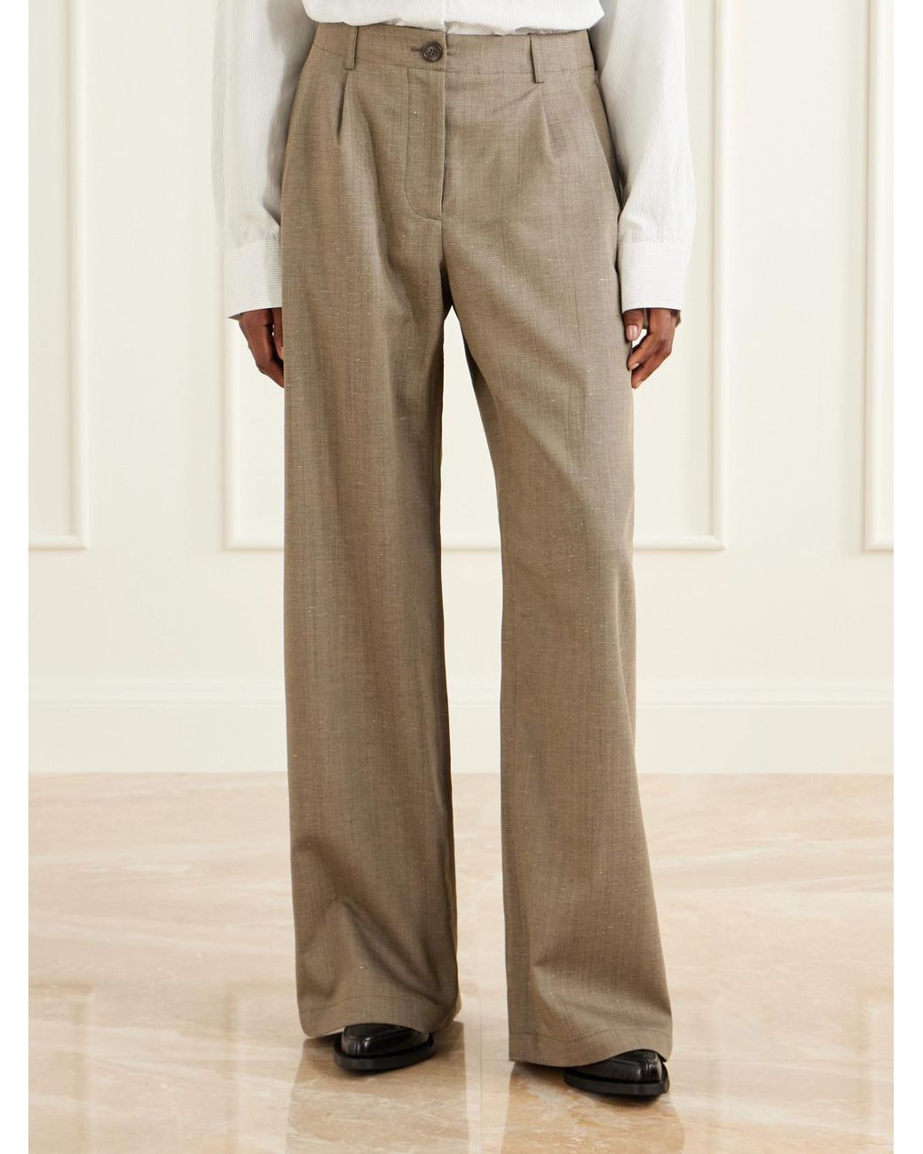 Our Legacy Natural Wool-Blend Wide-Leg Pants