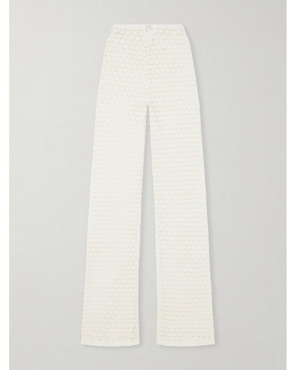 SARA CRISTINA White Playa Crocheted Cotton Coverup