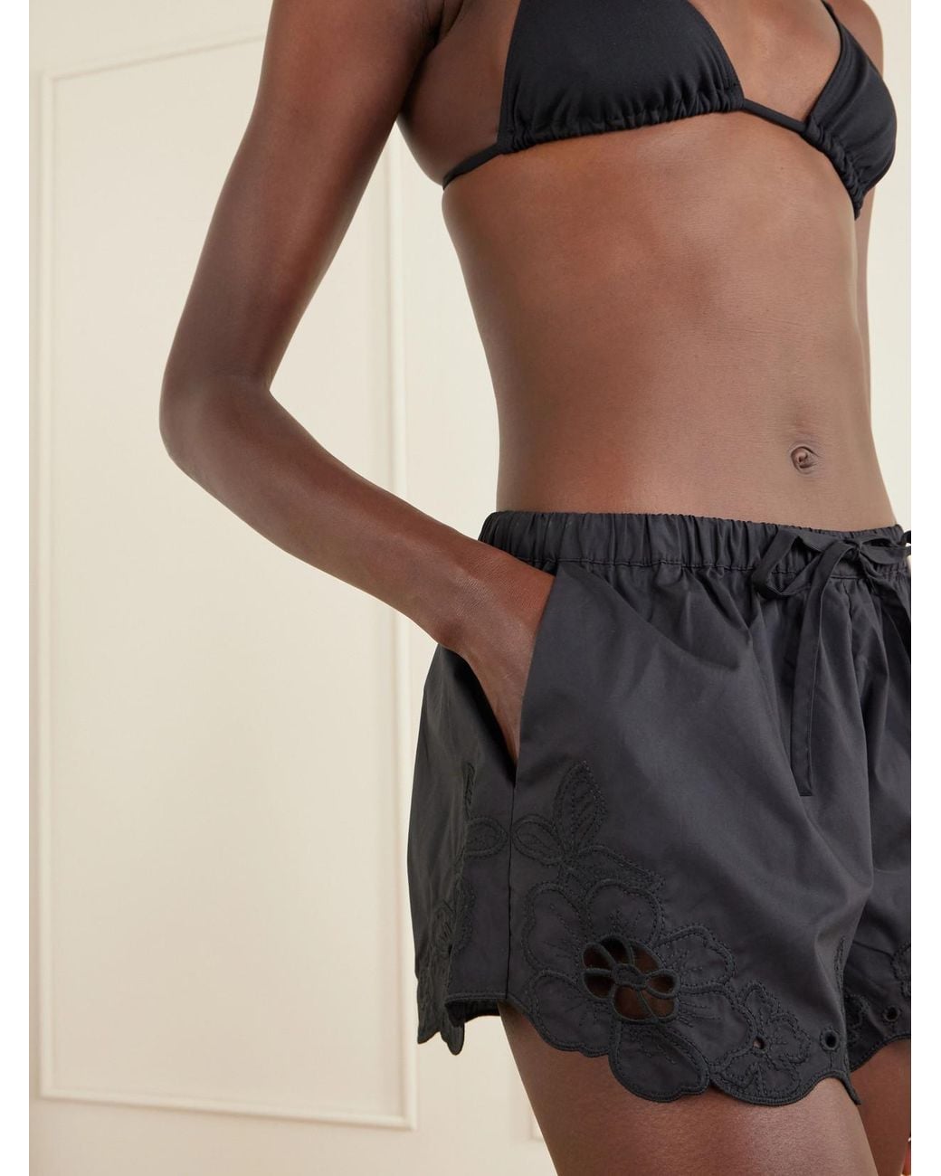 Sir Black Klara Broderie-Anglaise Cotton Mini Shorts