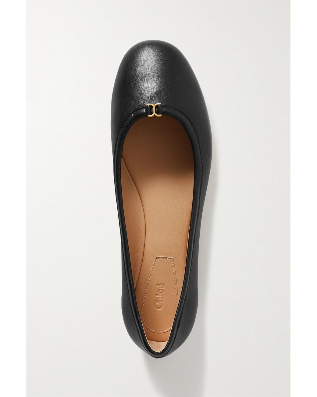 Chloé Black Net Sustain Marcie Embellished Leather Ballet Flats