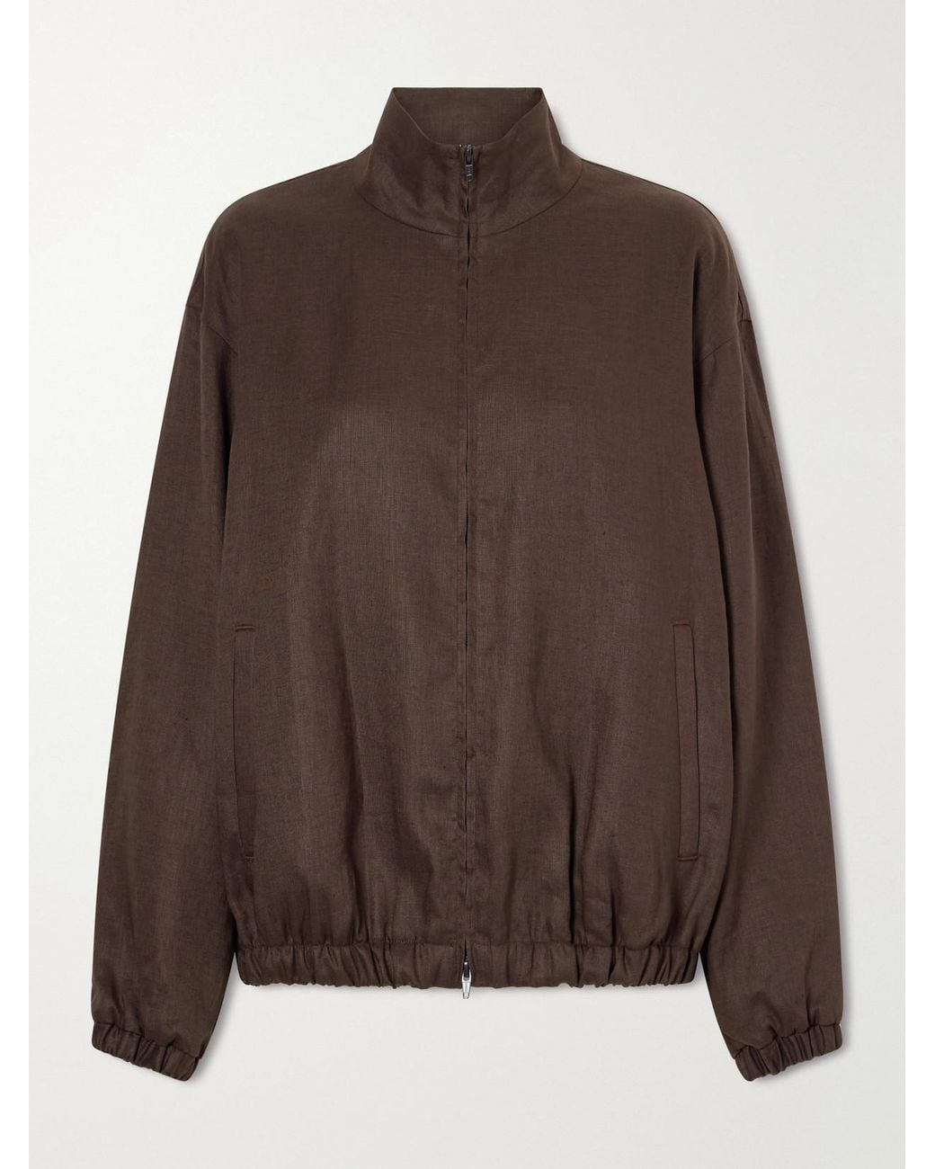 Ssstein Brown Gathered Linen Jacket