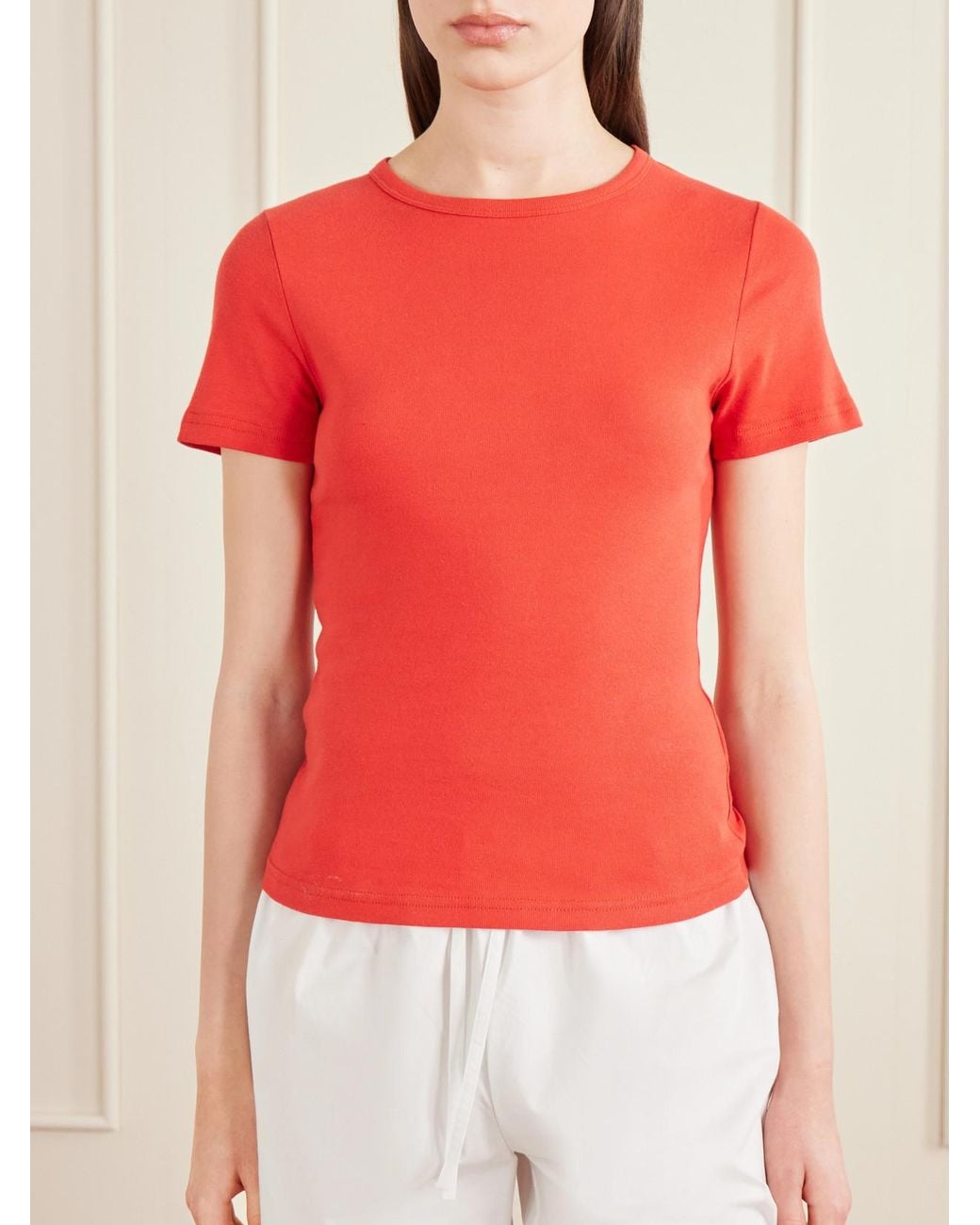 Matteau Red Baby Tee Cotton Shirt