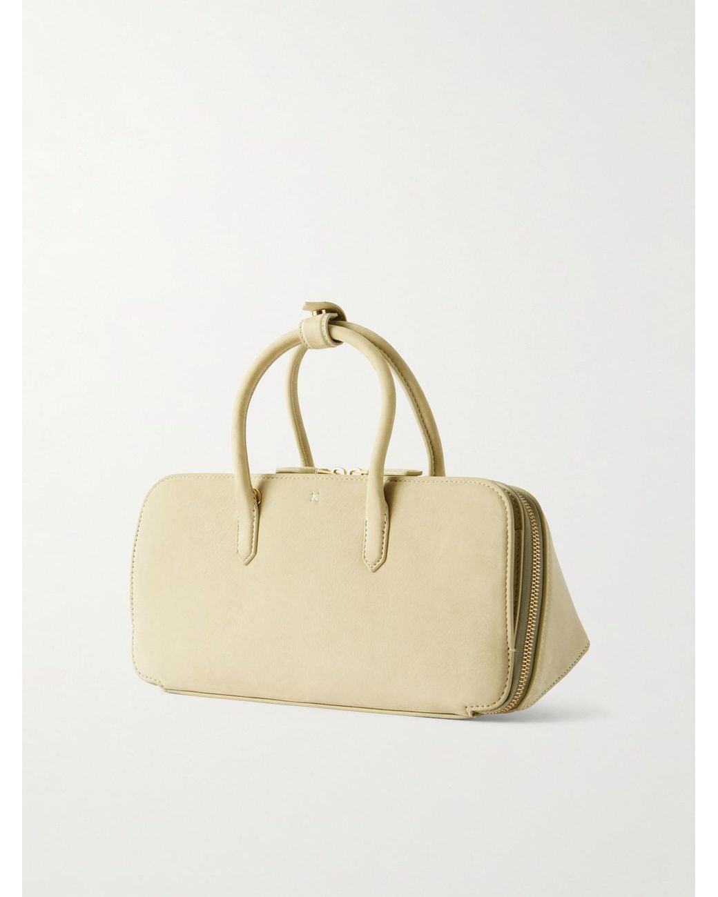 Alaïa Natural Delta Suede Top-Handle Bag
