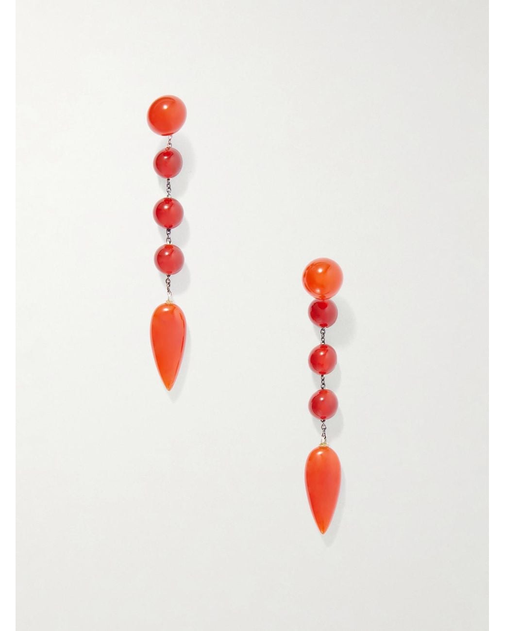 Sophie Buhai White Phoenician Small Sterling And Carnelian Beaded Earrings