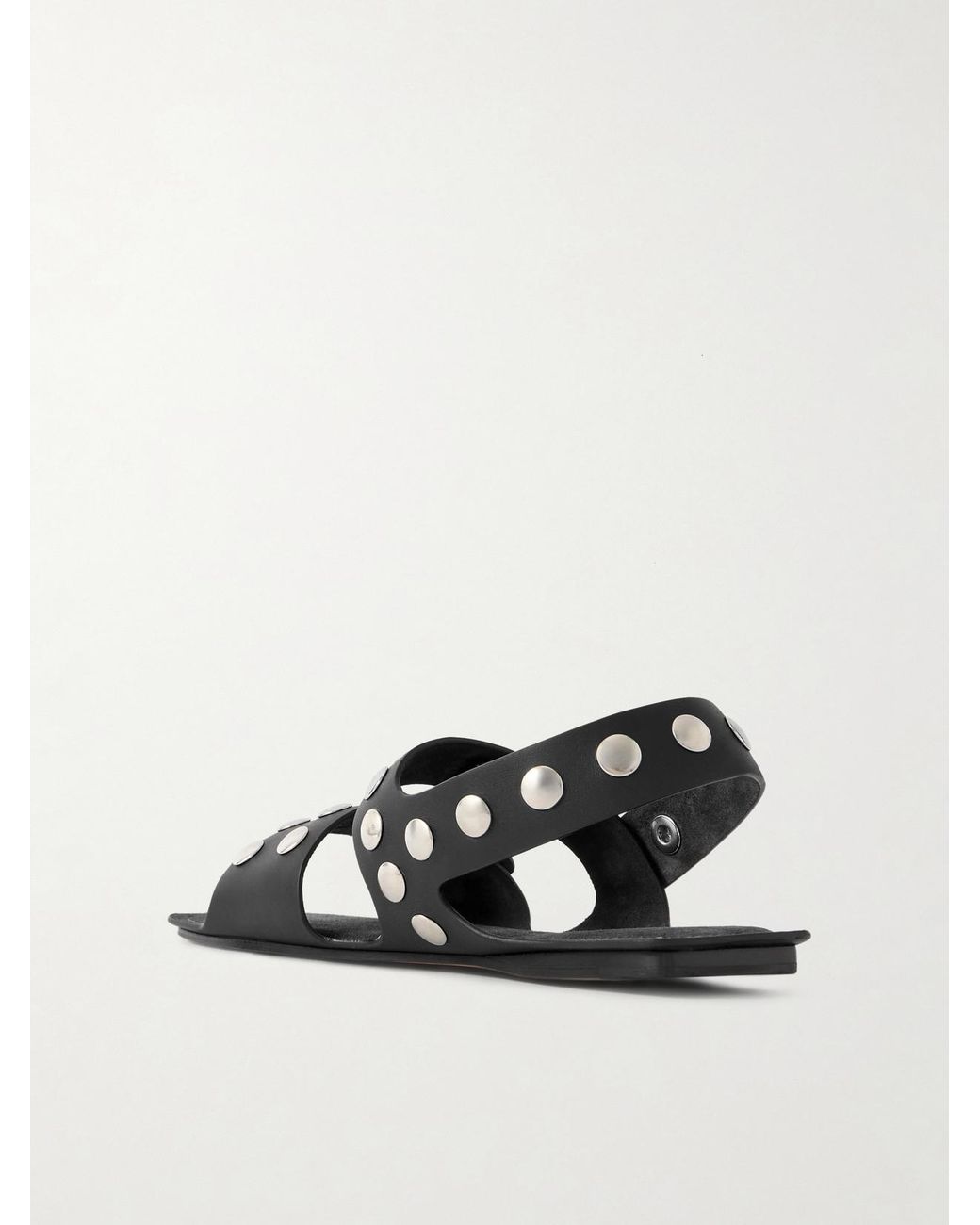 Khaite Black Boden Studded Leather Sandals