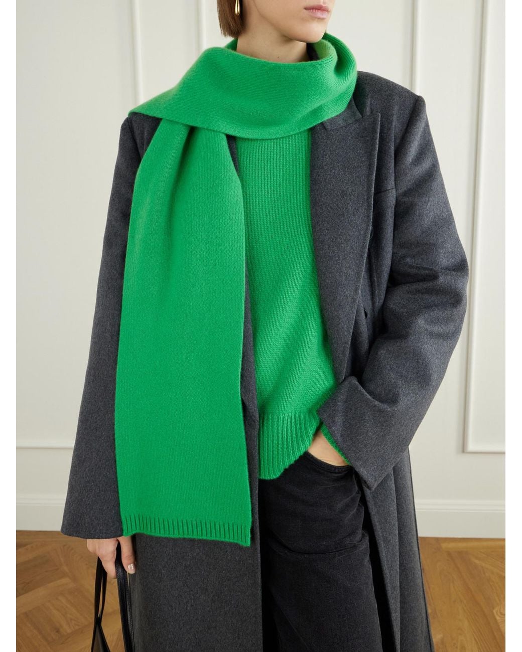 Lisa Yang Green Frederica Cashmere Scarf