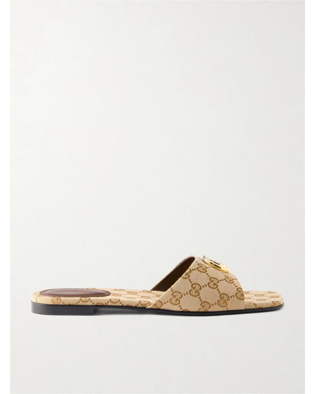 Gucci White Logo-Jacquard Sandals