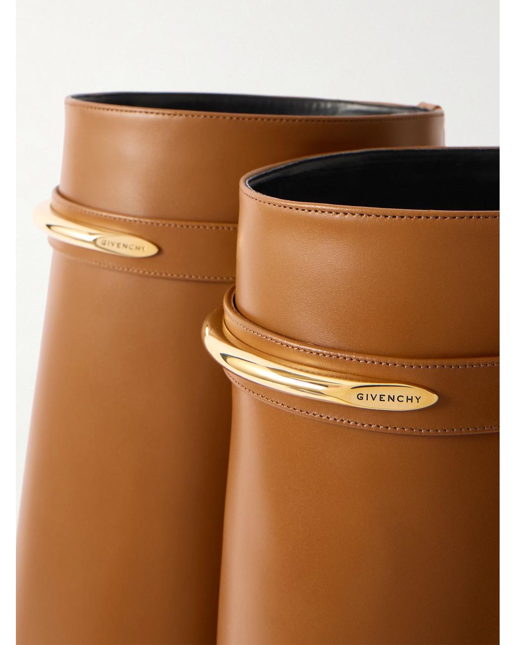 Givenchy Brown Shark Leather Knee Boots