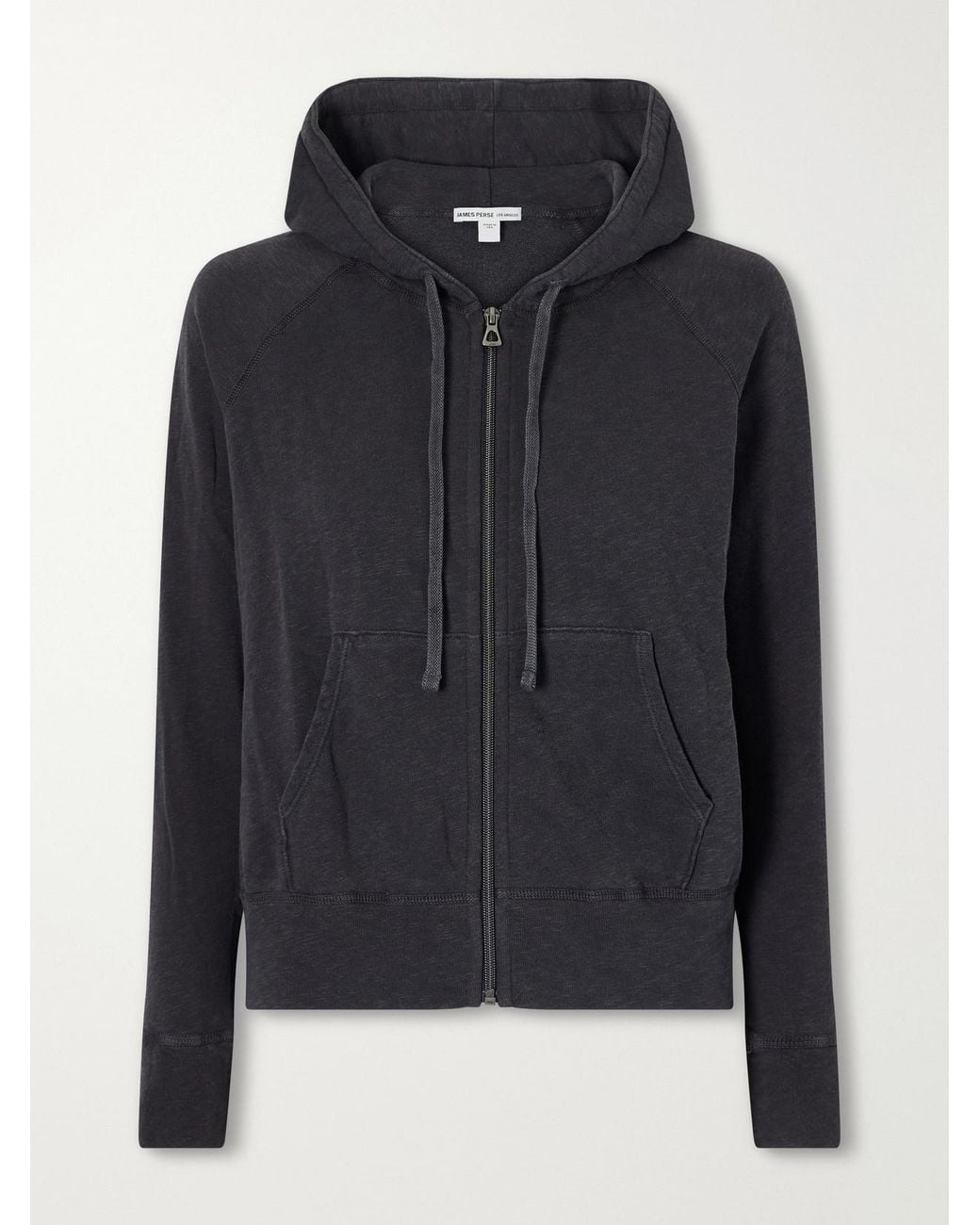 James Perse Black French Cotton-Terry Hoodie