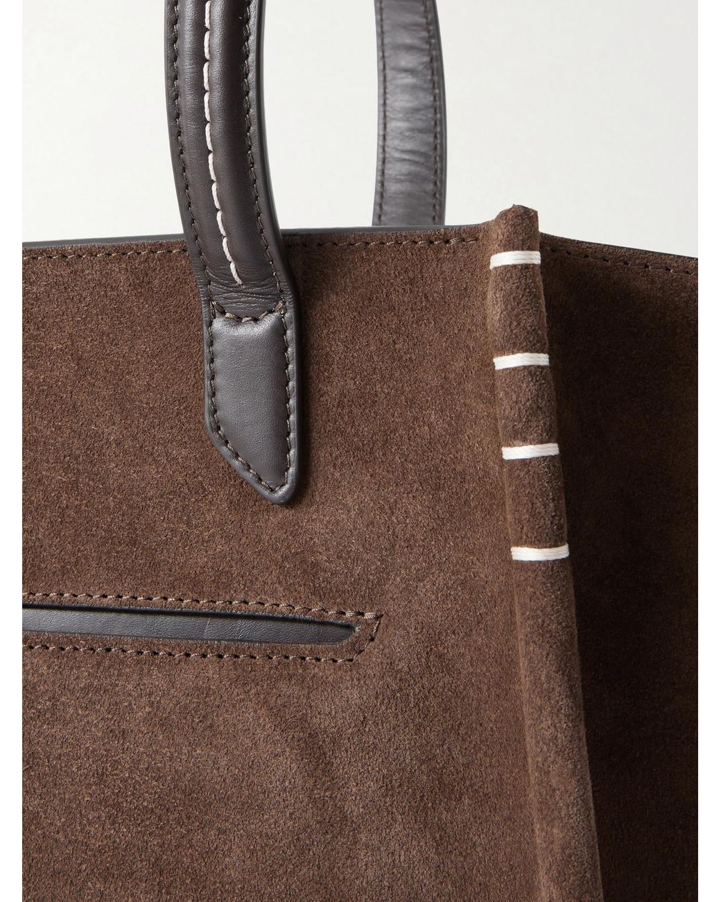 J.W. Anderson Brown Loafer Cabas Leather-Trimmed Suede Tote