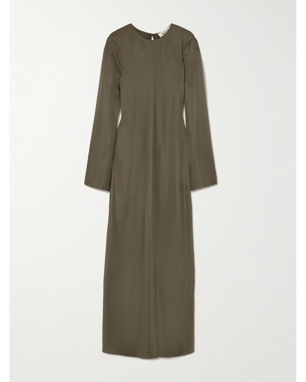 Rohe Silk-Twill Maxi Dress in Green | Lyst