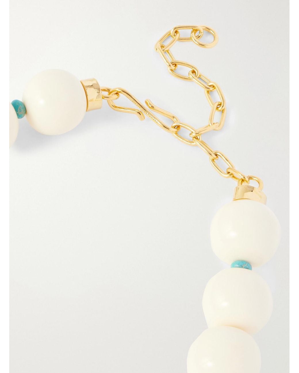 Lizzie Fortunato White Blanca-Tone, And Agate Beaded Necklace