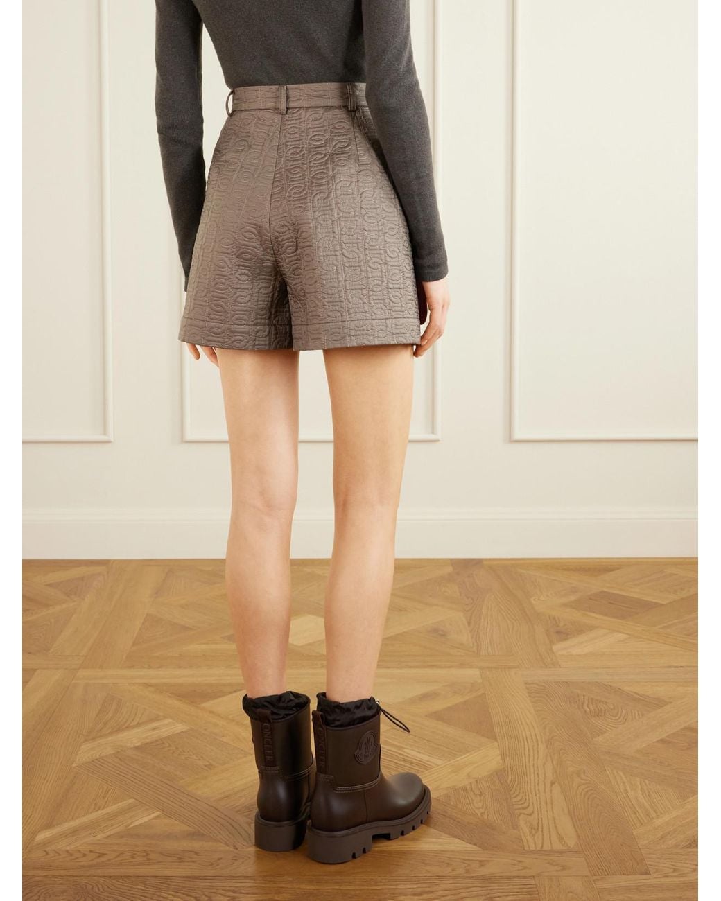 Moncler Brown Logo-Printed Jacquard Shorts