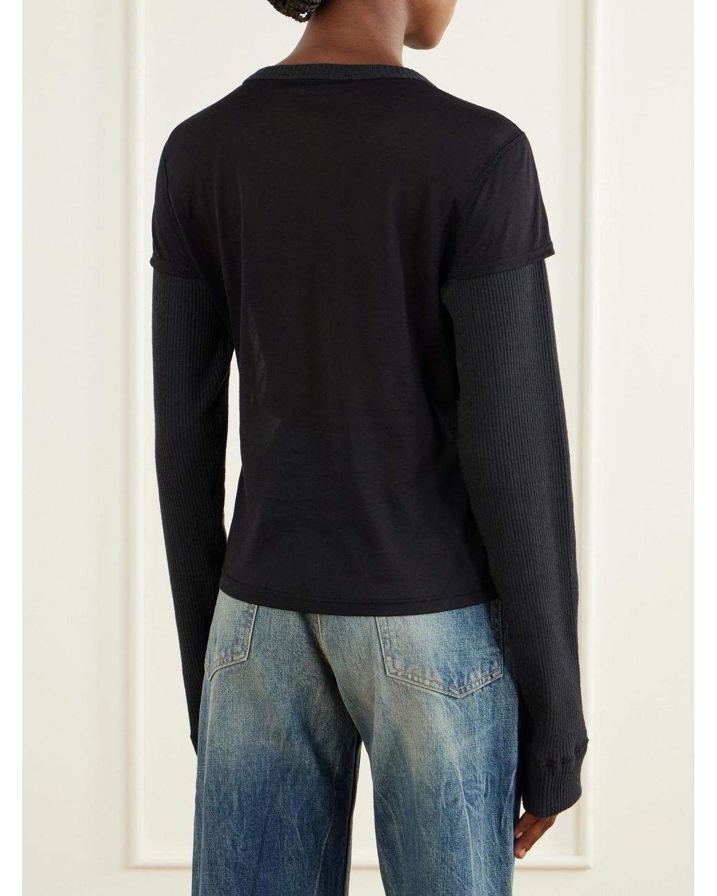 Our Legacy Black Layered Cotton-Blend Cardigan
