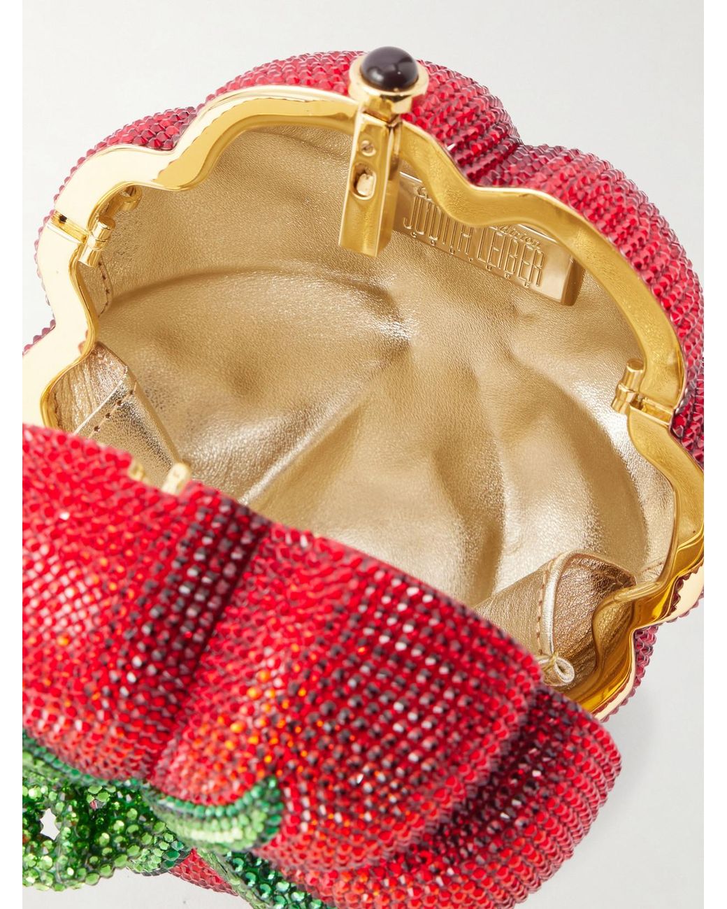Judith Leiber Pink Tomato Crystal-Embellished-Tone Clutch