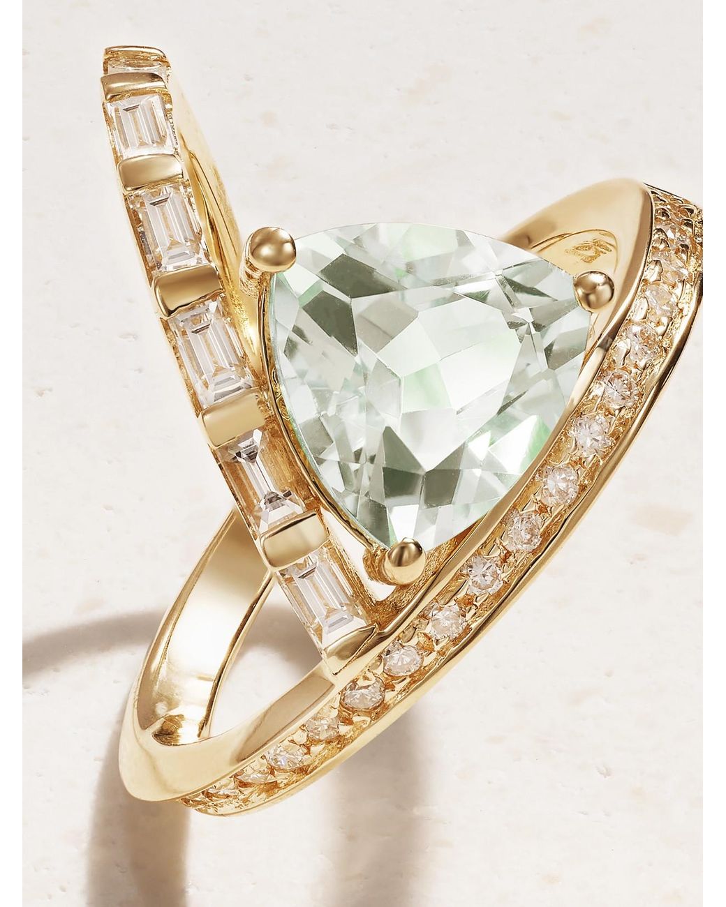 Mateo White 14-Karat, Amethyst And Diamond Ring