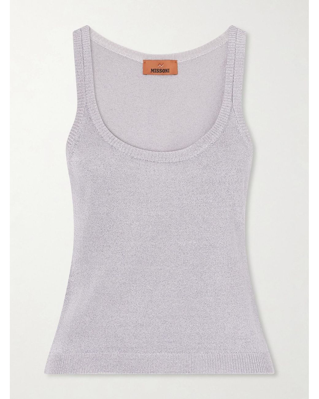 Missoni White Metallic Knitted Tank