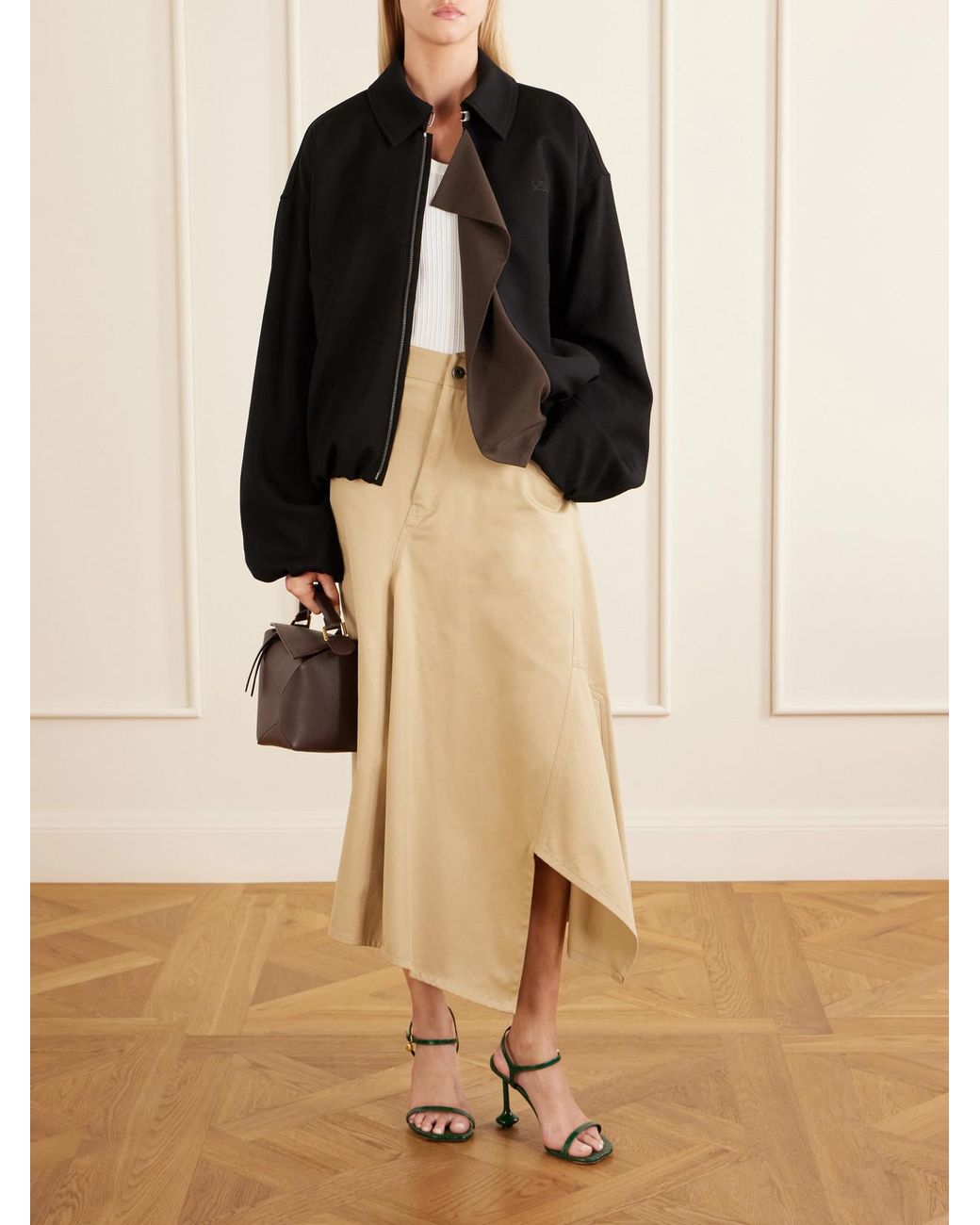 Loewe Black Logo-Embroidered Twill-Trimmed Shell Jacket